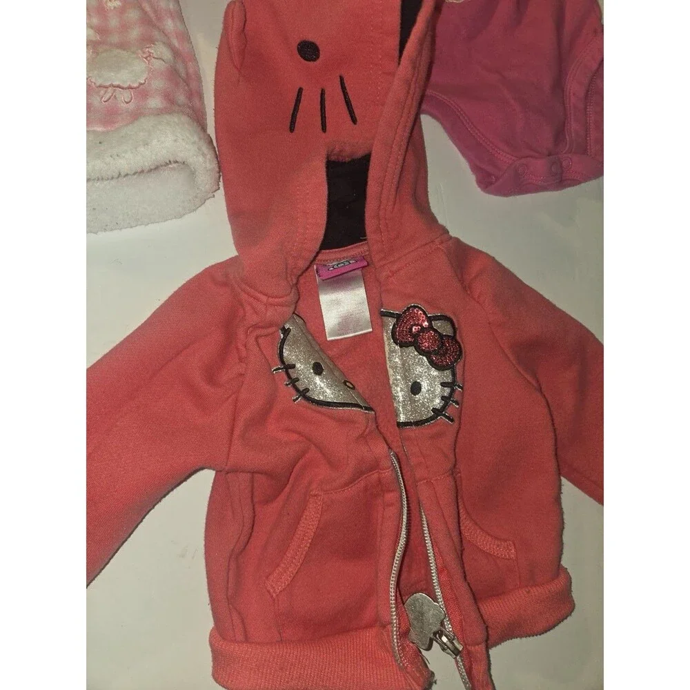 Baby Girl 3-6 Months Clothing Lot 6 Pieces Including Hello Kitty Hoodie